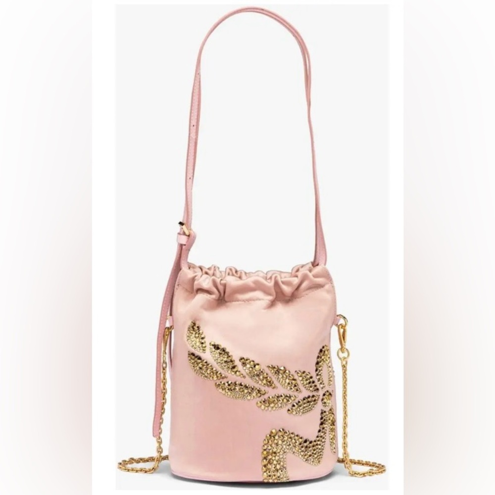 MCM Himmel Laurel.    NEW WITH TAGS Pink Crossbody Bag with Gold Details NWT - Picture 4 of 14
